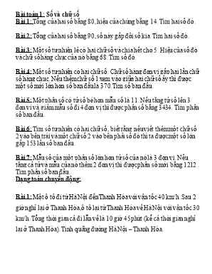 Các bài toán thực tế Lớp 8